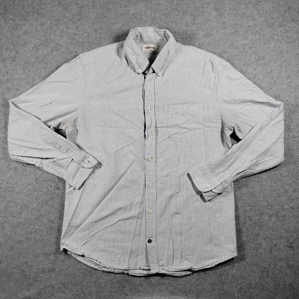 Taylor Stitch 42 Shirt Men L Blue White Stripe Oxford Button Down Long Sleeve